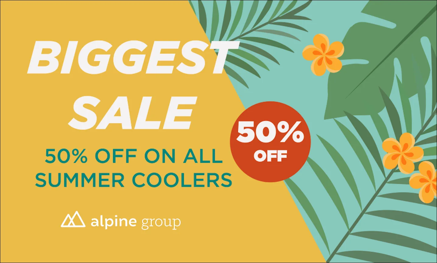 Example of a promotional banner display that Alpine Group places in strategic in-store locations in NTO stores.