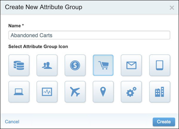 The Create New Attribute Group form.