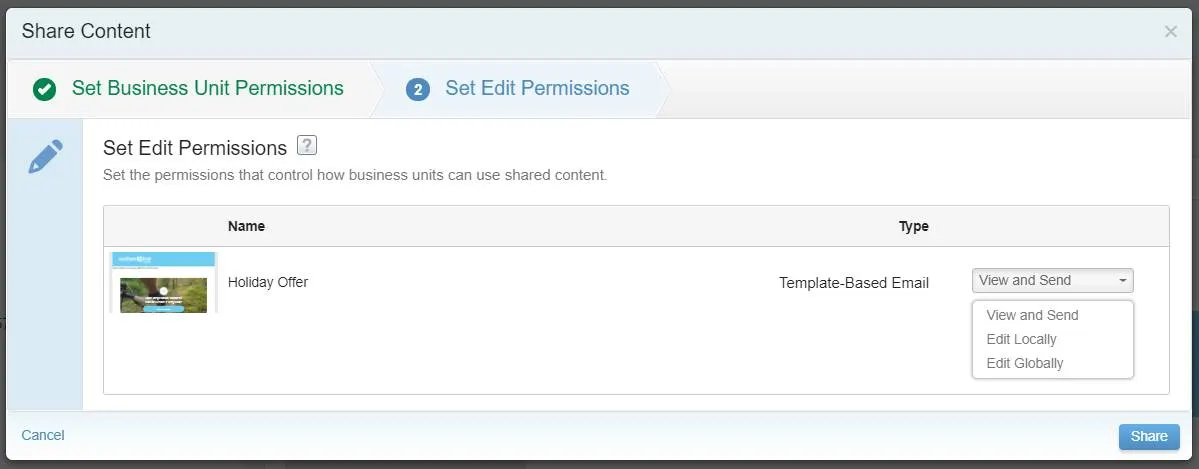 Set edit permissions