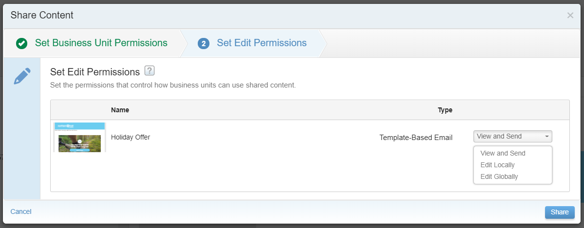 Set edit permissions