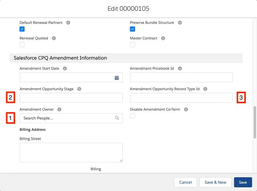 Contract record with amendment fields