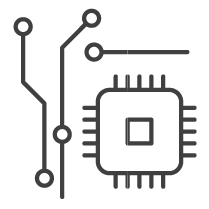 A computer chip on a motherboard