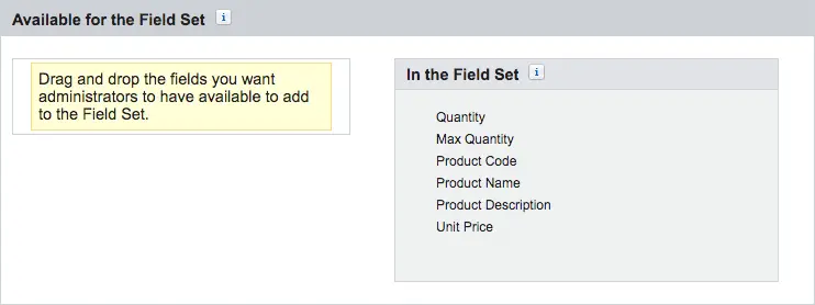 Set up page for new field sets