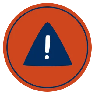 Graphic showing a warning triangle.