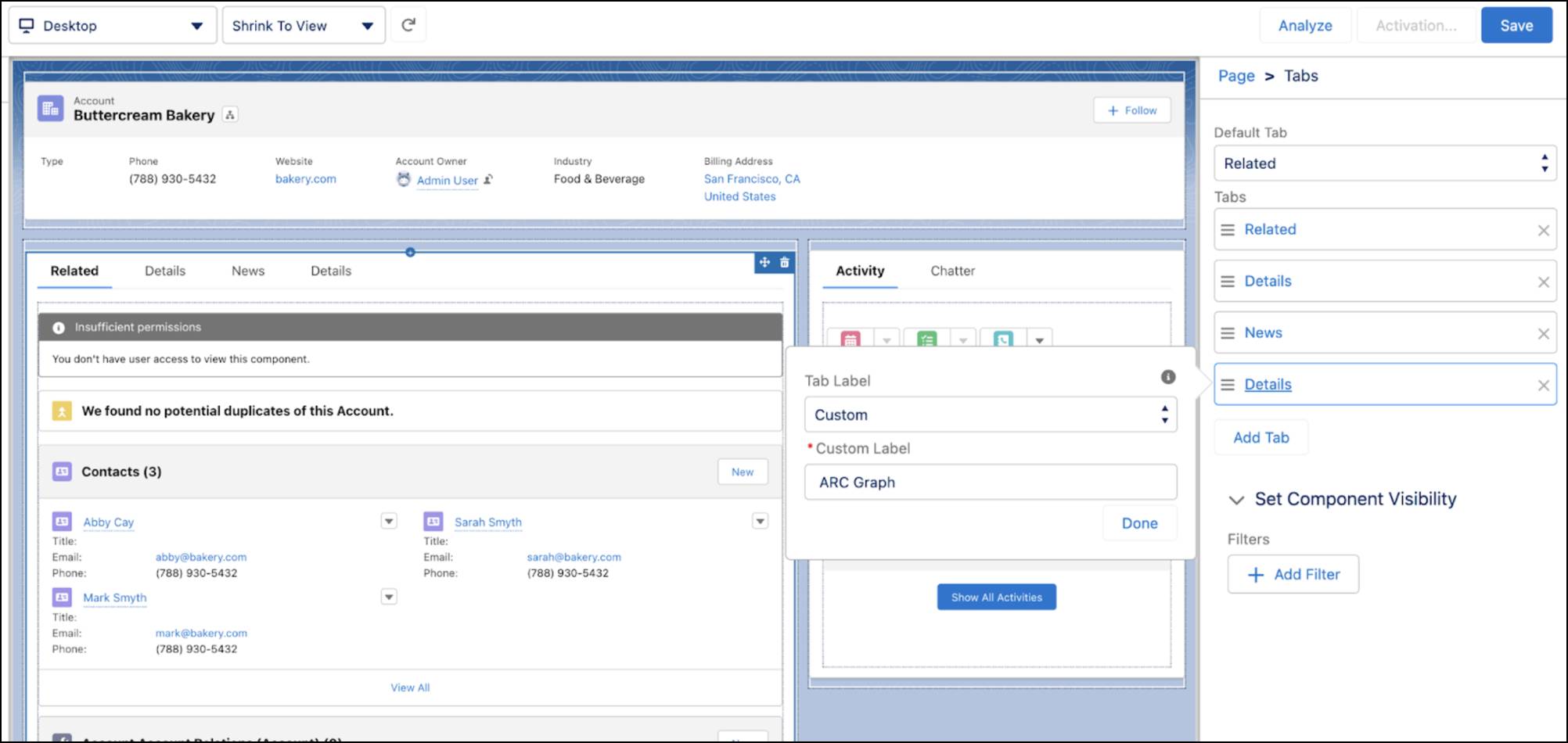 Add ARC graph component to record page.