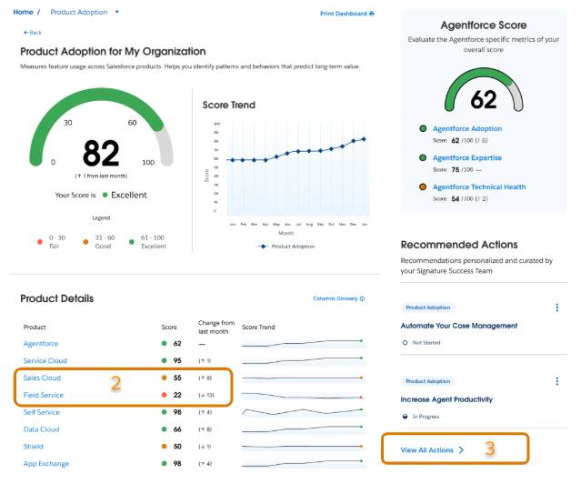 Customer Score Trends, with Subcategory details highlighted