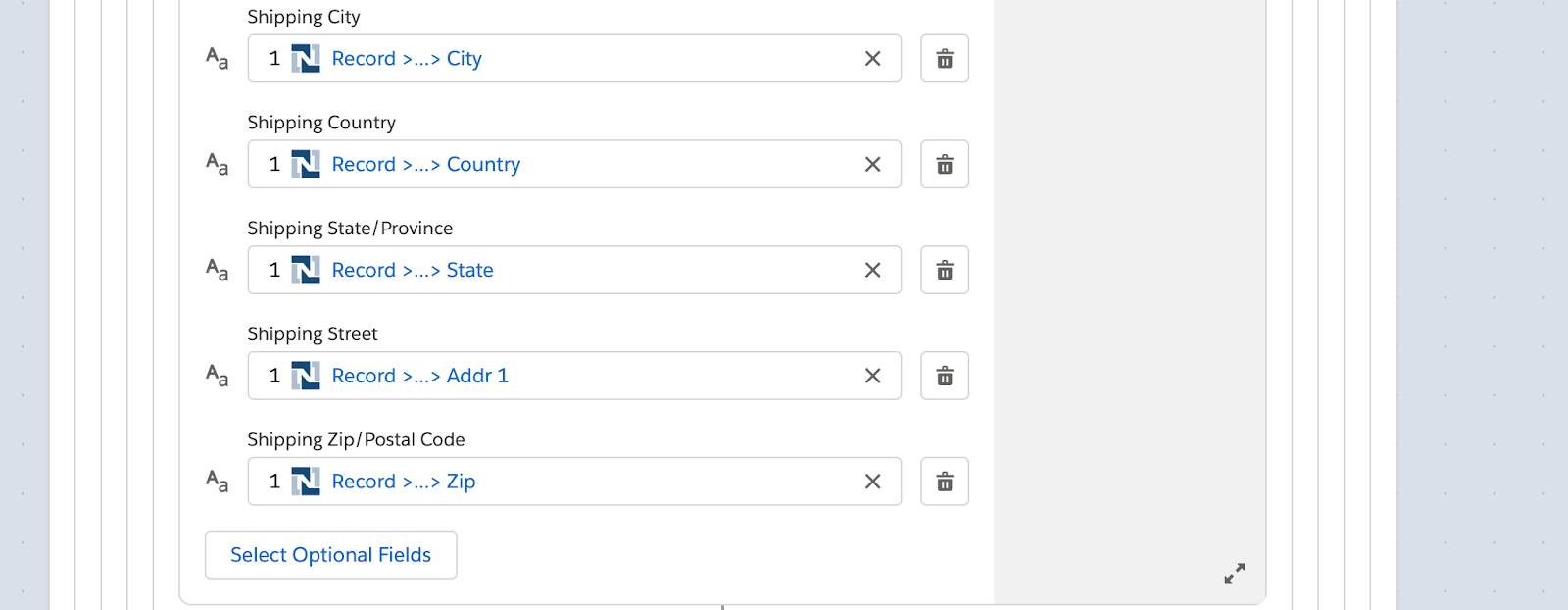 Rest of step 5 of flow to update a corresponding account in the NTO org with full shipping address from the customer.