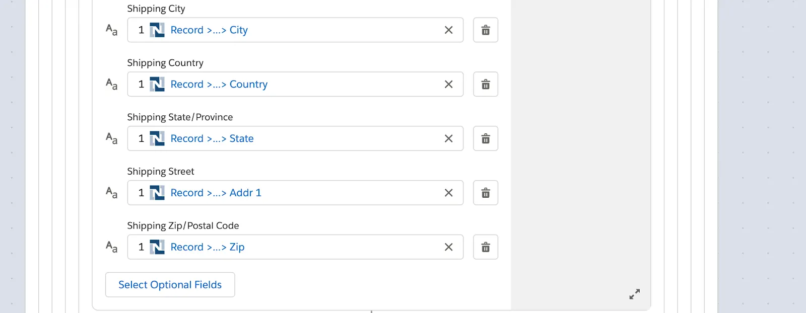 Rest of step 5 of flow to update a corresponding account in the NTO org with full shipping address from the customer.