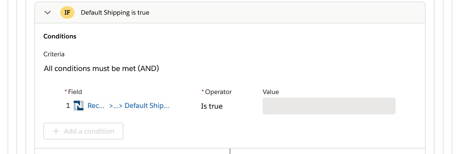 2 つ目の If/Else ブロックの 2 つ目の If ブランチが表示されているテスト済みフロー