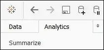 Analytics pane on the toolbar