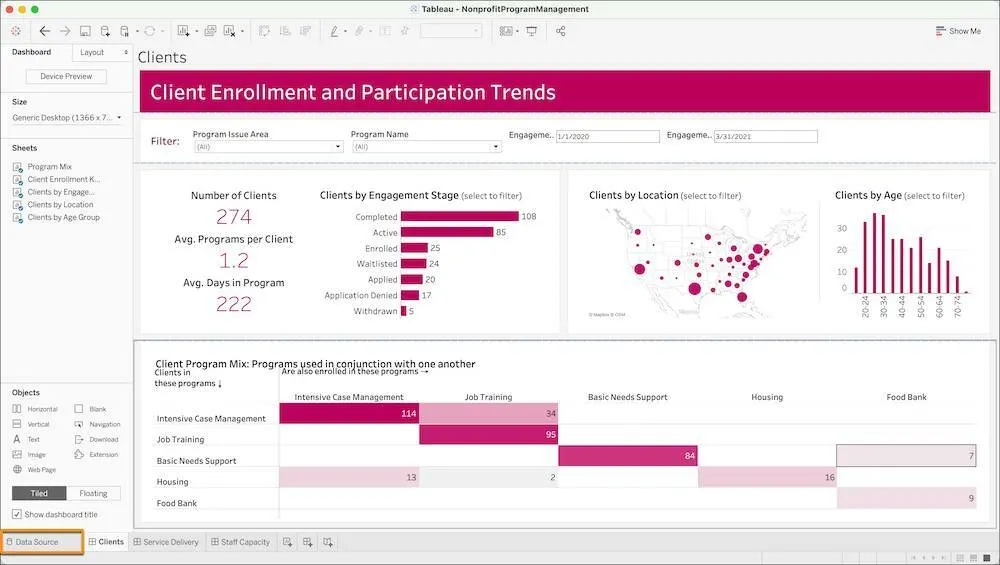 The Data Source tab highlighted in Tableau Desktop