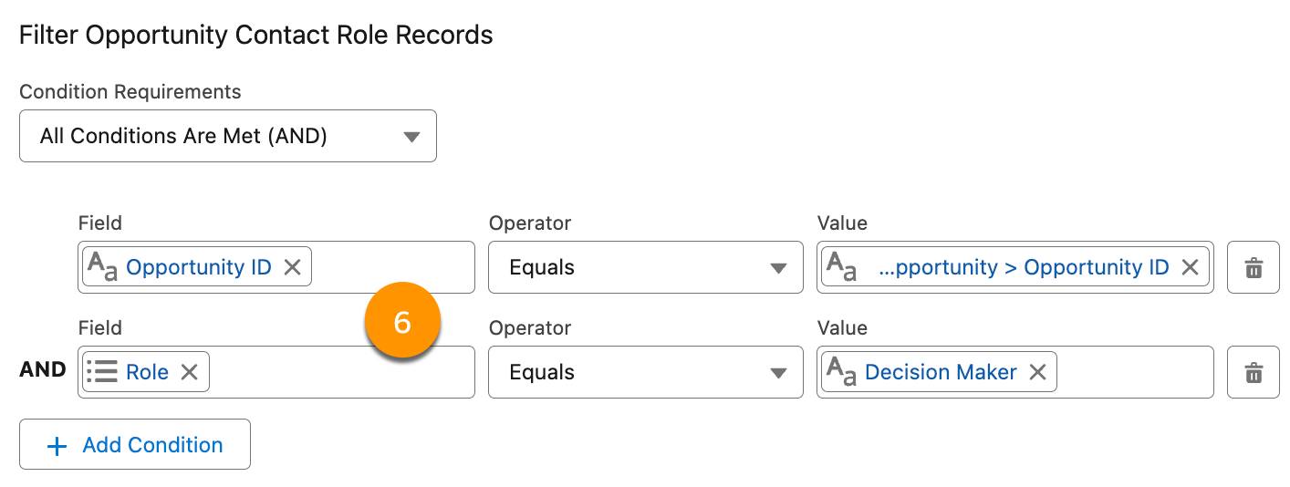 ステップ 6 に対応する [Get Records (レコードを取得)] パネル。