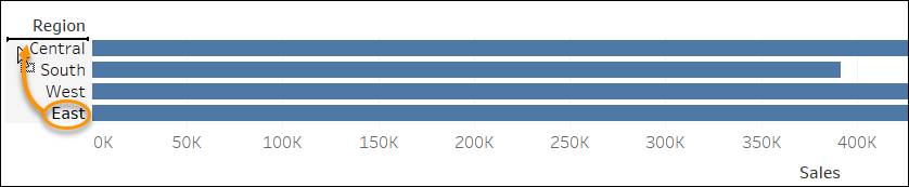 ドラッグアンドドロップを使用してヘッダーまたはラベルの順序を変更する方法を示しているビュー