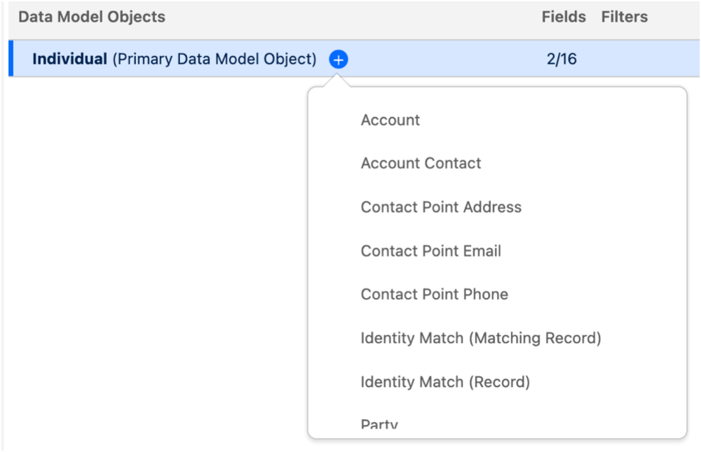 + icon to create a new data graph in Data 360.