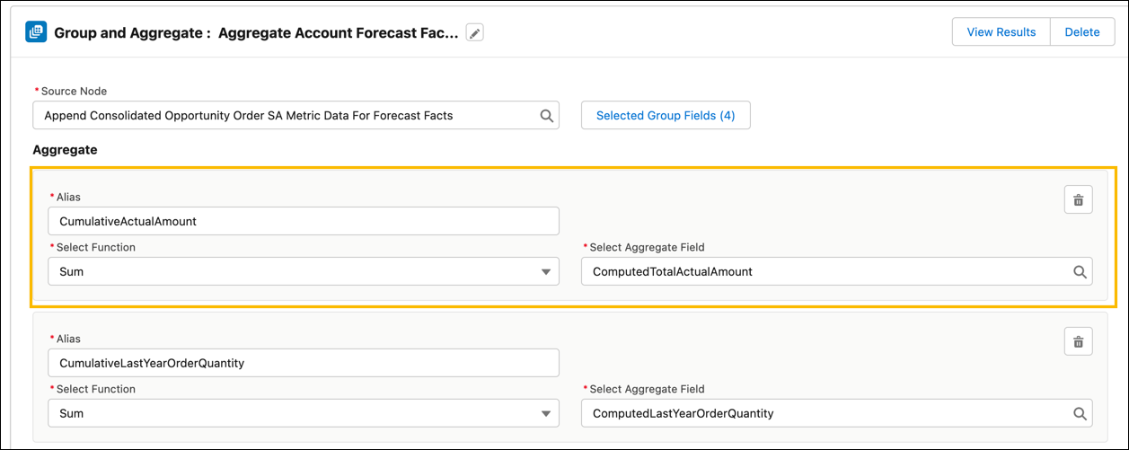 Unidade Add a Forecast Metric