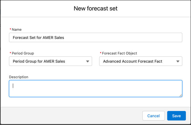 The New forecast set window