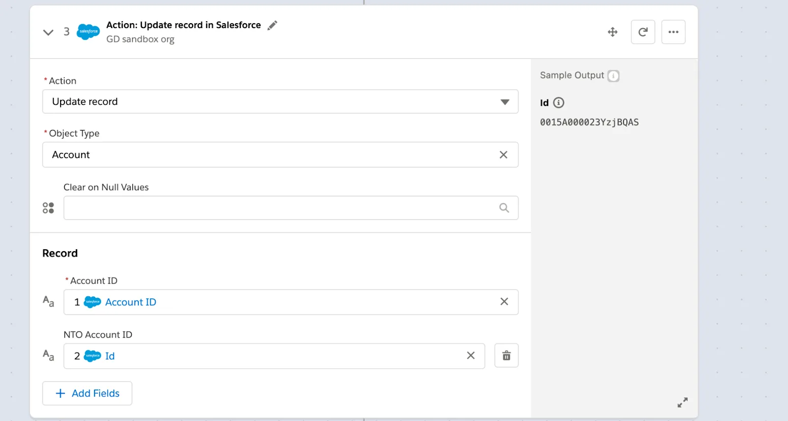 Step 3 of flow to update GD account with NTO account ID.