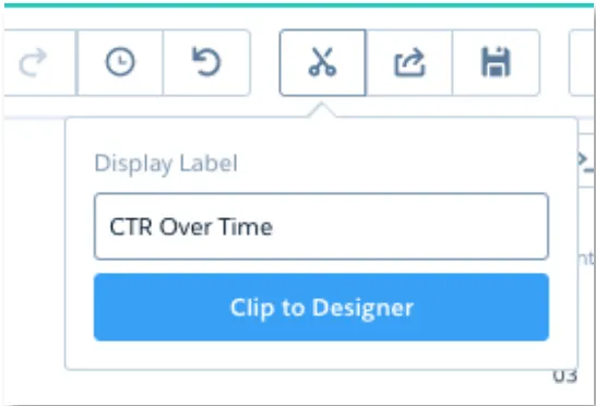 [表示ラベル] に「CTR Over Time (CTR の時系列)」と表示されています。