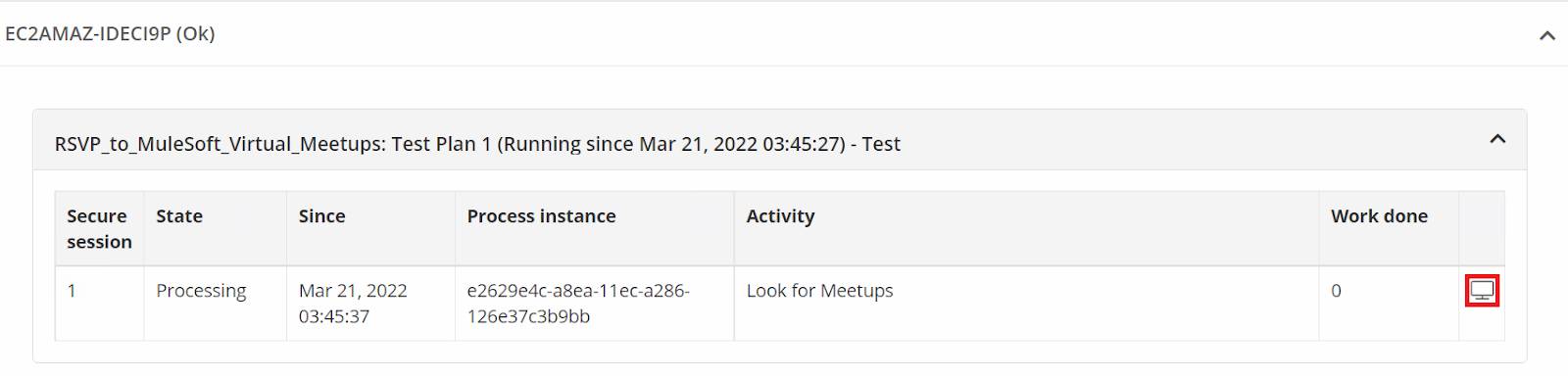 [Process Monitor (プロセスモニター)] アイコンが強調表示されている [Process Monitor (プロセスモニター)] ビュー。