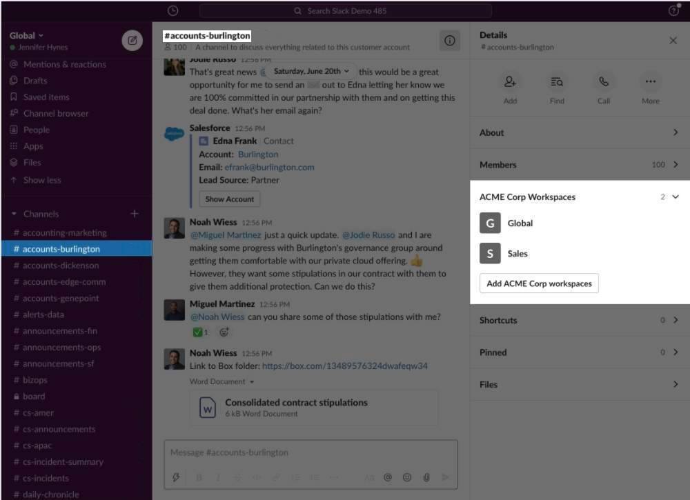 Slack Connect Channels.