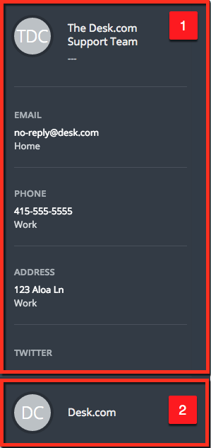 Customer information.