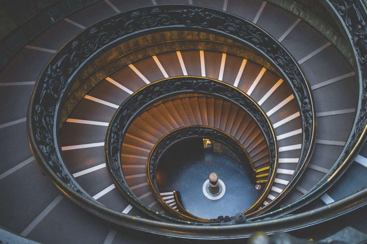 a spiral staircase