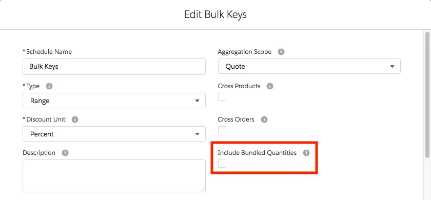 Discount Schedule record