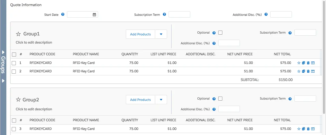 Unidad Configure Quantities for Discount Schedules Salesforce