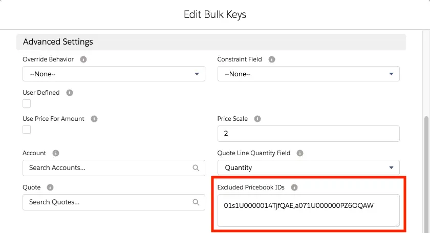 Adding price book ID strings to the Excluded Pricebook IDs Discount Schedule record