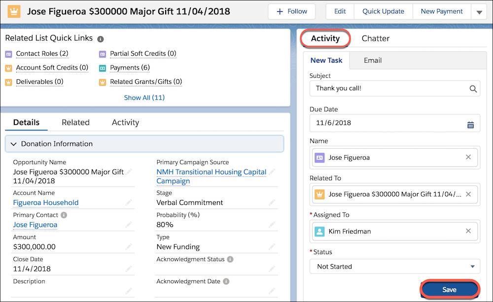 Acknowledge A Donation Unit Salesforce Trailhead