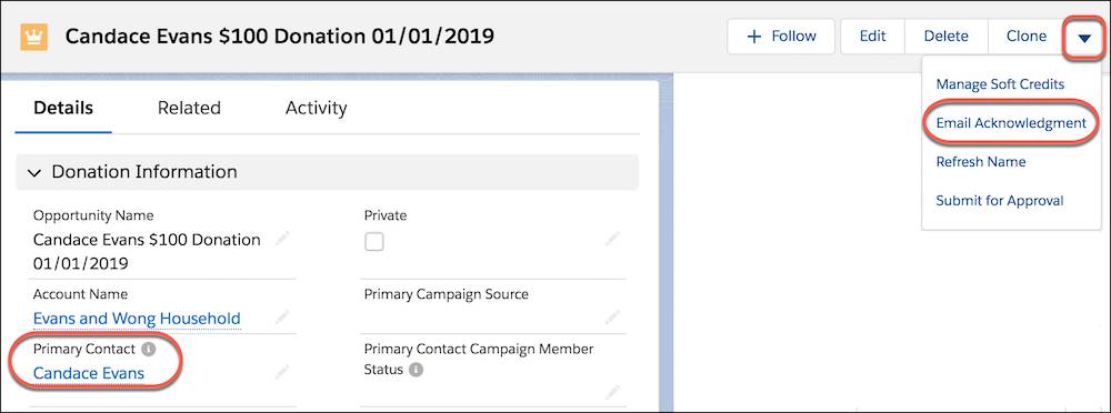 Acknowledge A Donation Unit Salesforce Trailhead