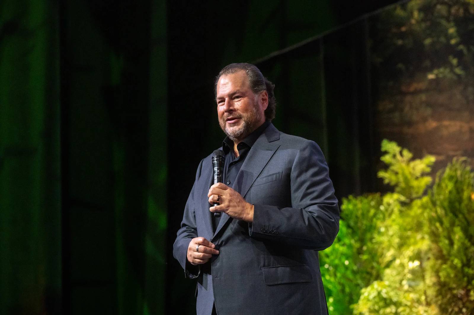 Photo of Marc Benioff from a previous keynote.