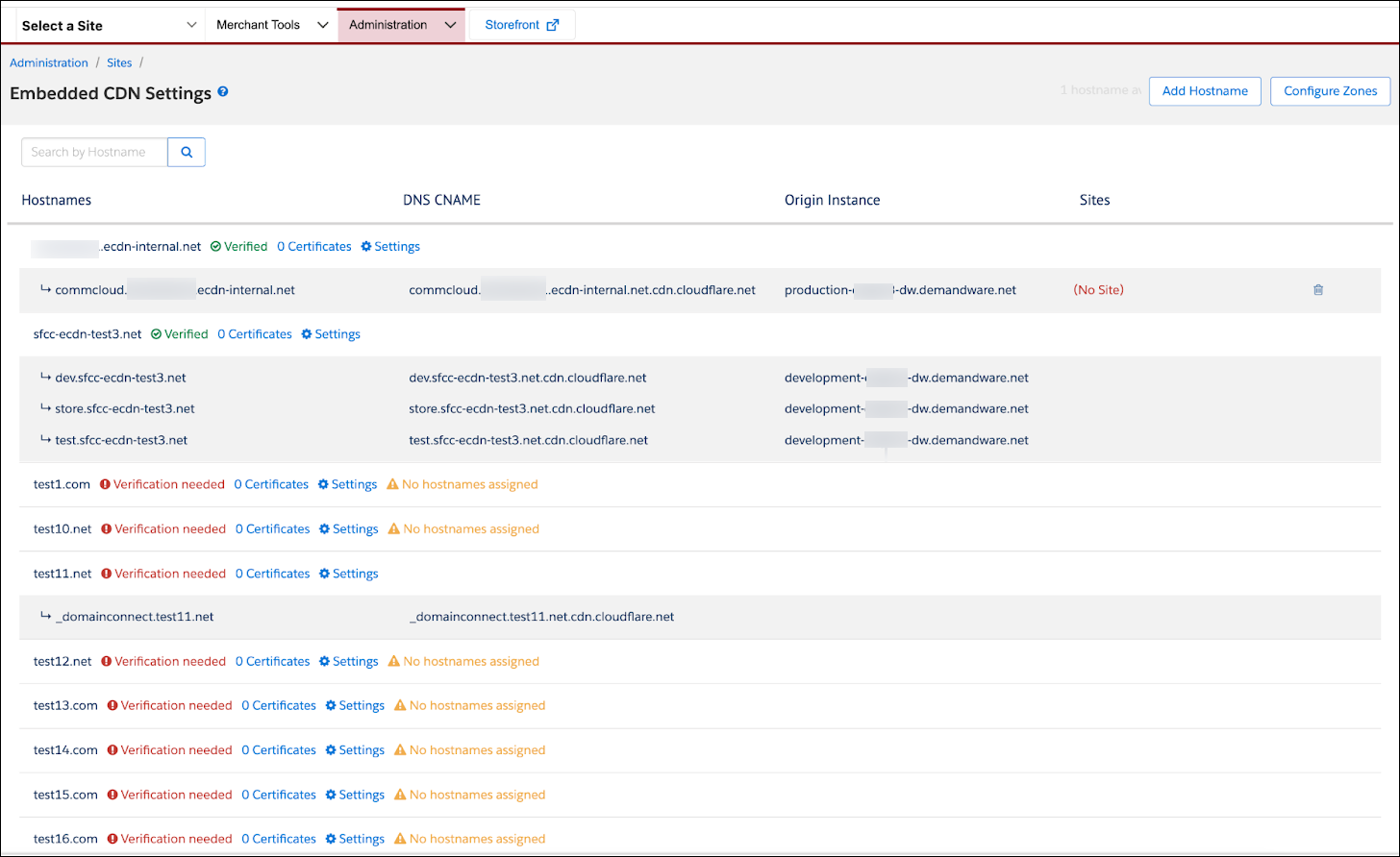 In Business Manager, add hostnames for your eCDN.