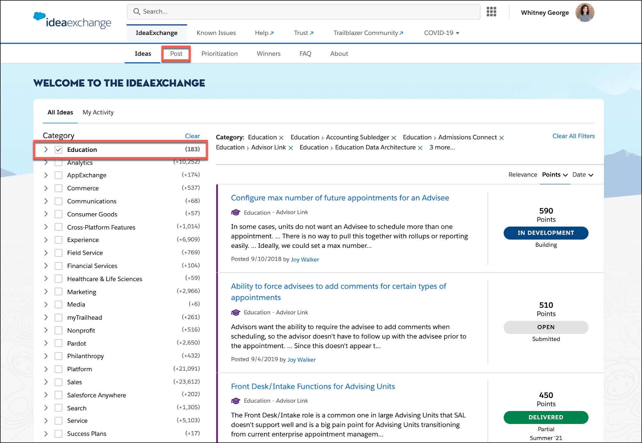 Submit new Ideas and upvote existing Ideas in the IdeaExchange.