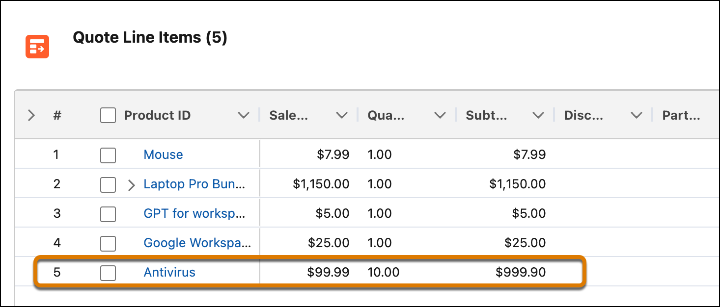 新しく追加された [Antivirus (ウイルス対策)] 商品を含む [Office Supplies (オフィス用品)] 見積。