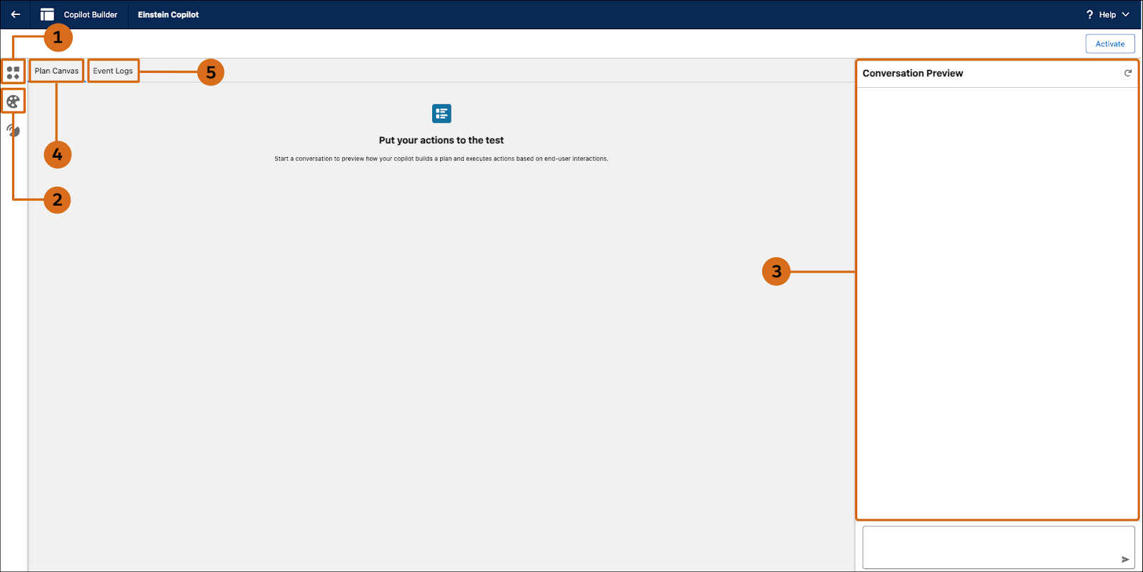 The Copilot Builder user interface.