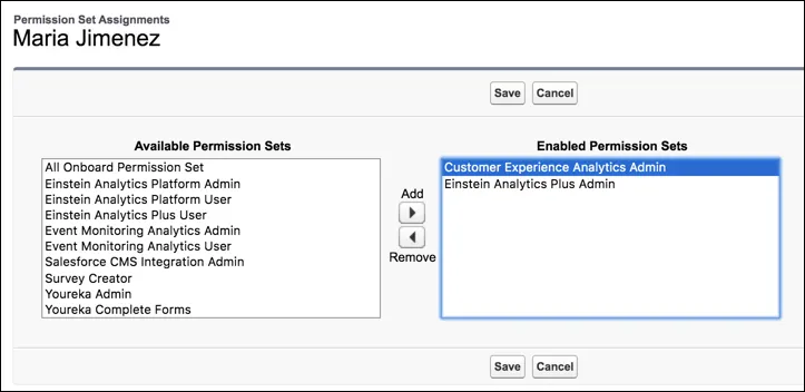 The permissions required to administer Einstein Customer Lifecycle Analytics.