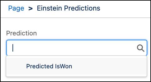 Prediction lookup showing deployed Predicted IsWon model