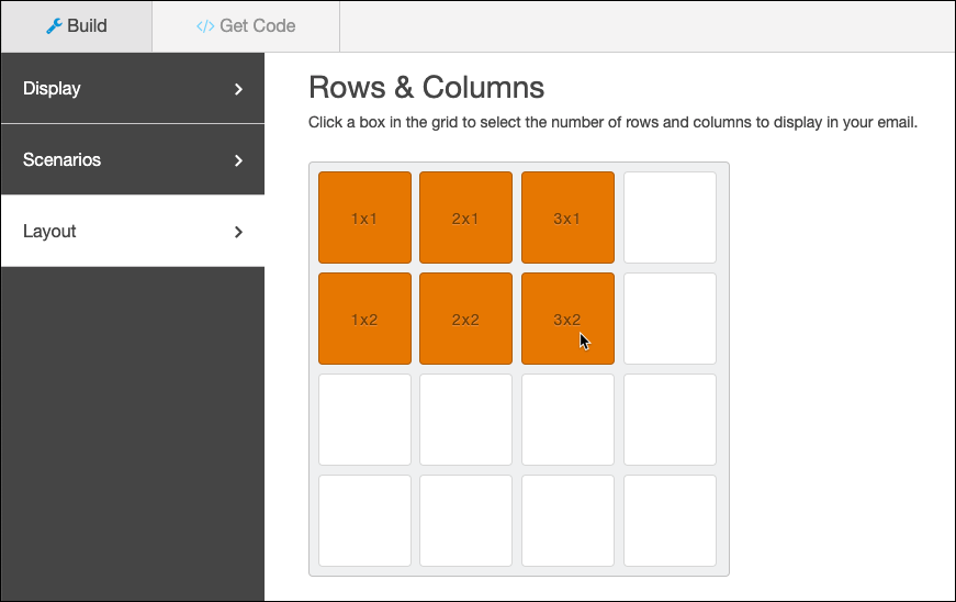 Selection of 3 columns with 2 rows of content.