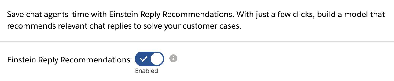 Commutateur activé relatif aux recommandations de réponses Einstein.