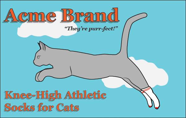 Acme Brand knee-high athletic socks for cats