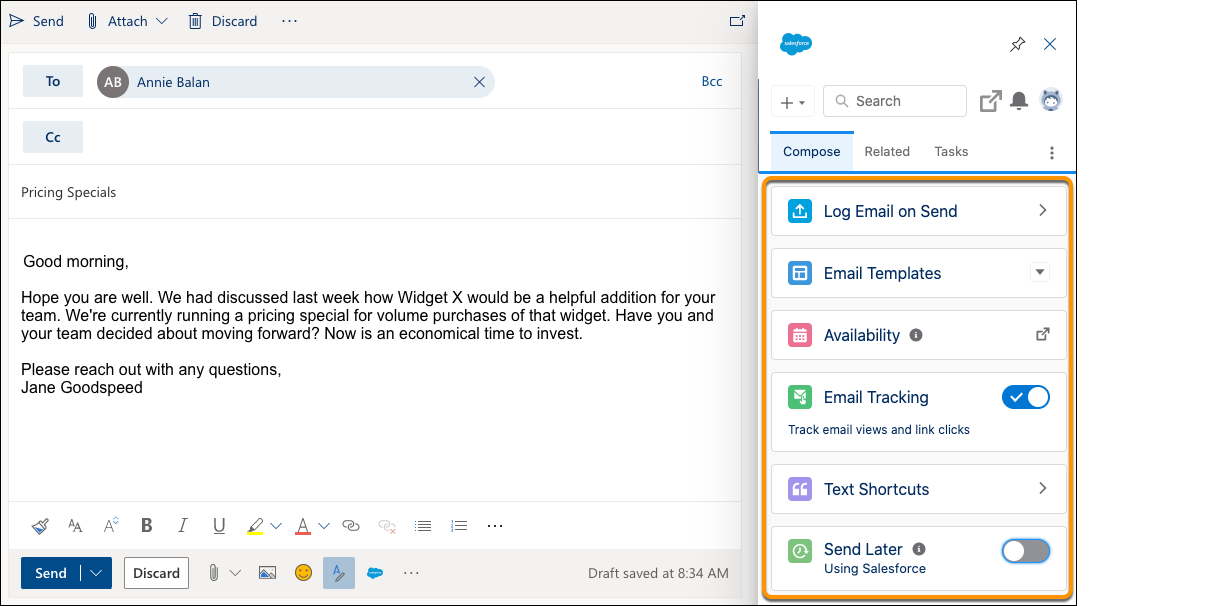 Desktop email with Outlook integration and Inbox