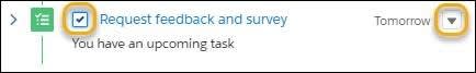 The checkbox to mark that a task has been completed