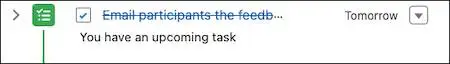 The checkbox to mark that a task has been completed
