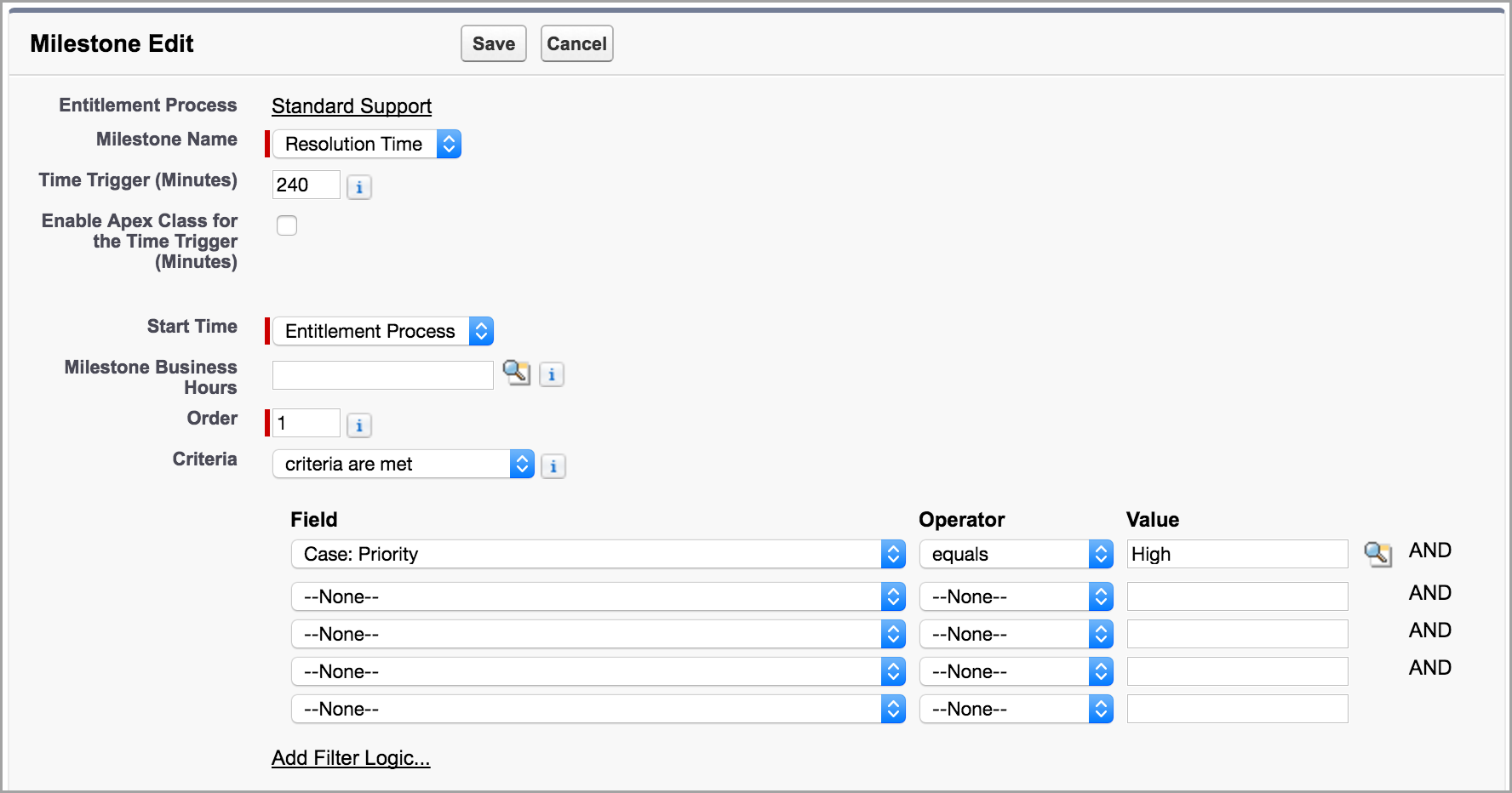 set up required support steps unit salesforce trailhead milestone tracking