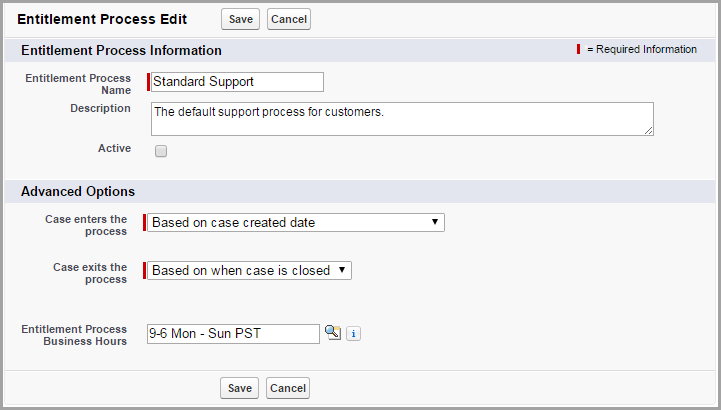 Entitlement process creation