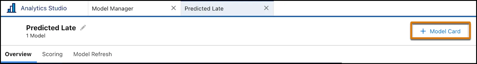 Highlighted Add Model Card button in the Model Manager