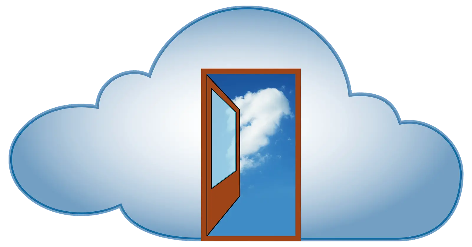 Open door in a cloud