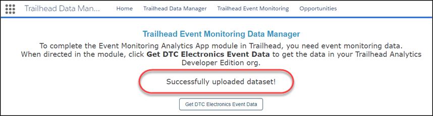 æåä¸è½½æ°æ®åçTrailheadäºä»¶çè§æ°æ®ç®¡çå¨é¡µé¢