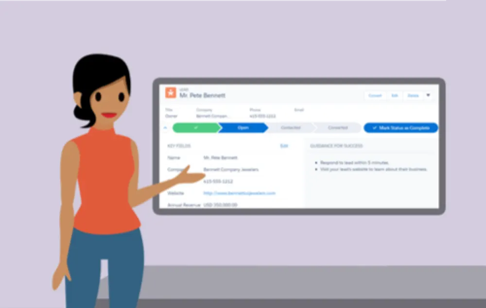 Salesforciana presentando una diapositiva